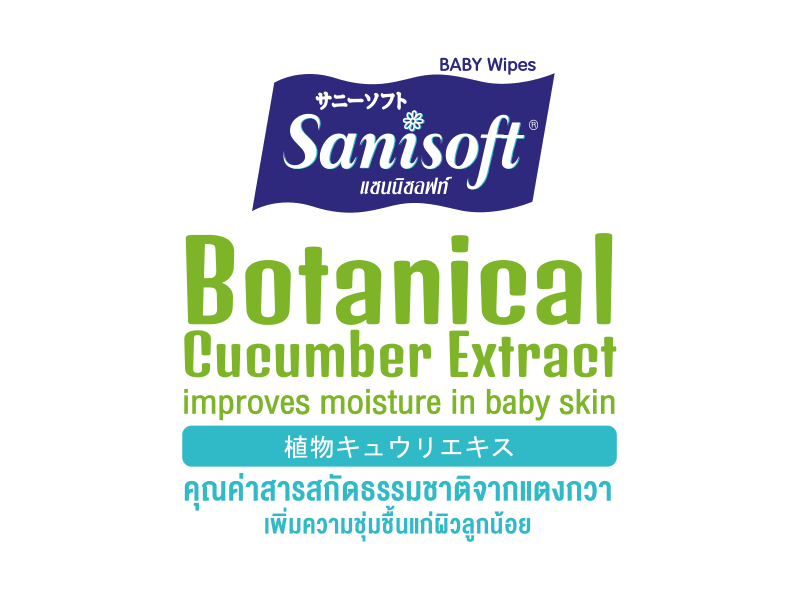 sanisoft แซนนิซอฟท์ ผ้าเปียก wipes Baby Wipes Cucumber 80ps