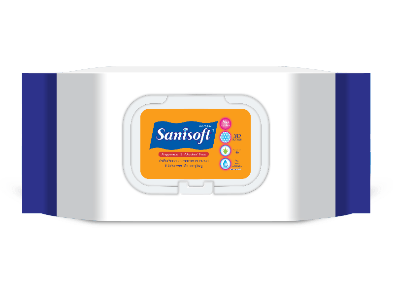 sanisoft แซนนิซอฟท์ ผ้าเปียก wipes Sanisoft Wipes 40ps