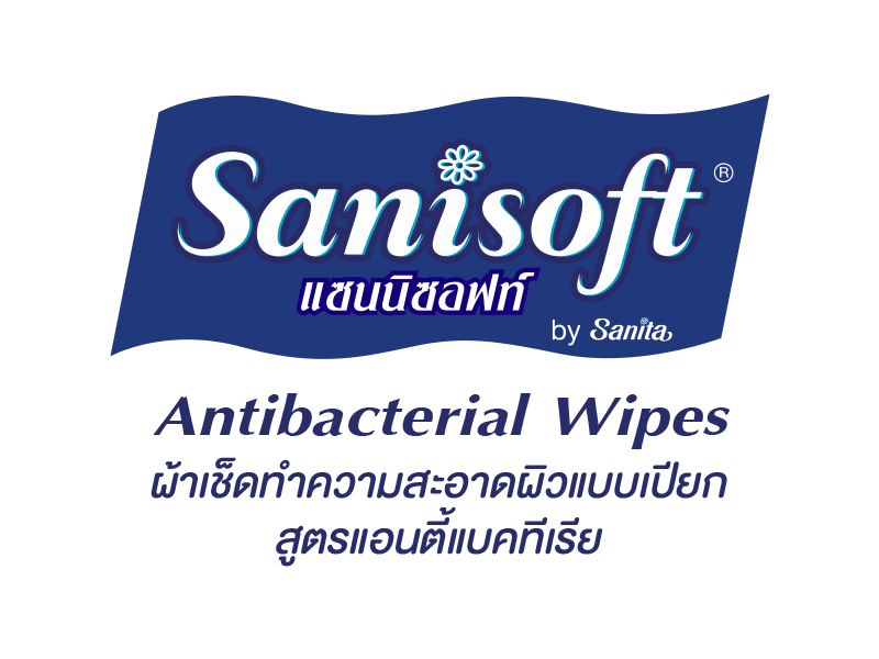 sanisoft แซนนิซอฟท์ ผ้าเปียก wipes Sanisoft Antibacterial Wipes 30ps