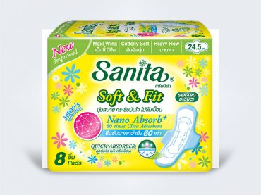 sanita แซนนิต้า sanitary pads ผ้าอนามัย day Soft&Fit Maxi Wing 24.5cm 8ps
