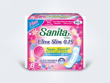sanita แซนนิต้า sanitary pads ผ้าอนามัย day Dry Weave Ultra Slim 0.15 Wing 24.5cm 8ps