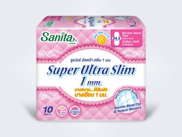 sanita แซนนิต้า sanitary pads ผ้าอนามัย day Cottony Super Ultra Slim 1 mm 24.5cm 10ps