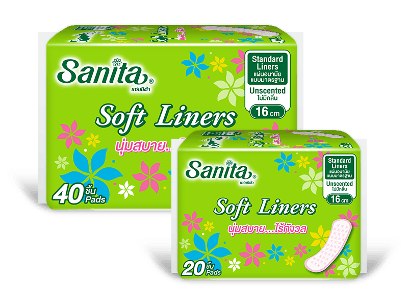 sanita แซนนิต้า liners แผ่นอนามัย Soft Liner-20-40ps