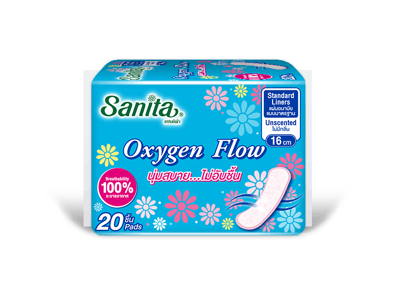 sanita แซนนิต้า liners แผ่นอนามัย Oxygen Flow 20ps