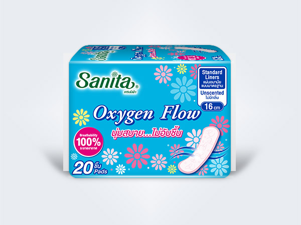 sanita แซนนิต้า liners แผ่นอนามัย Oxygen Flow 20ps