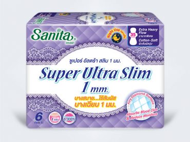 sanita แซนนิต้า sanitary pads ผ้าอนามัย Super Ultra Slim 1 mm Cottony 35cm 6ps