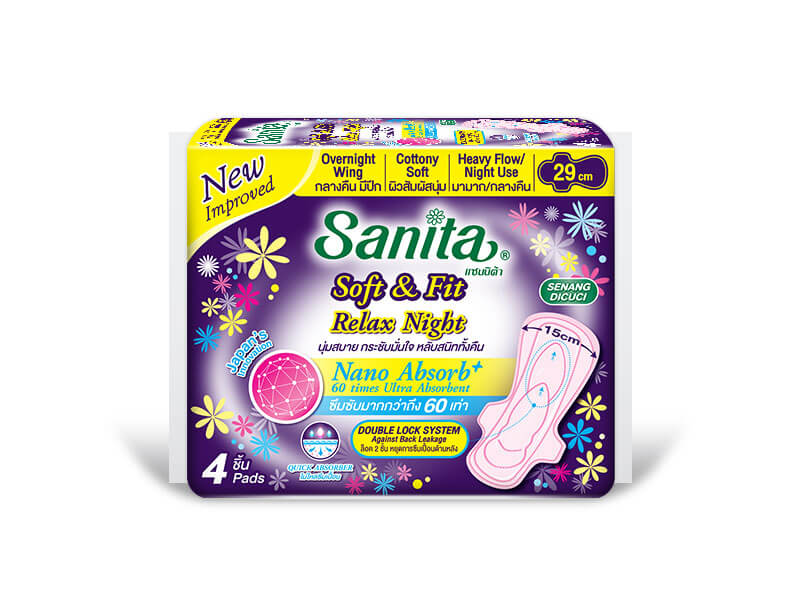 Sanita Soft & Fit Relax Night 29 cm - ขนาดบรรจุ 4 ชิ้น